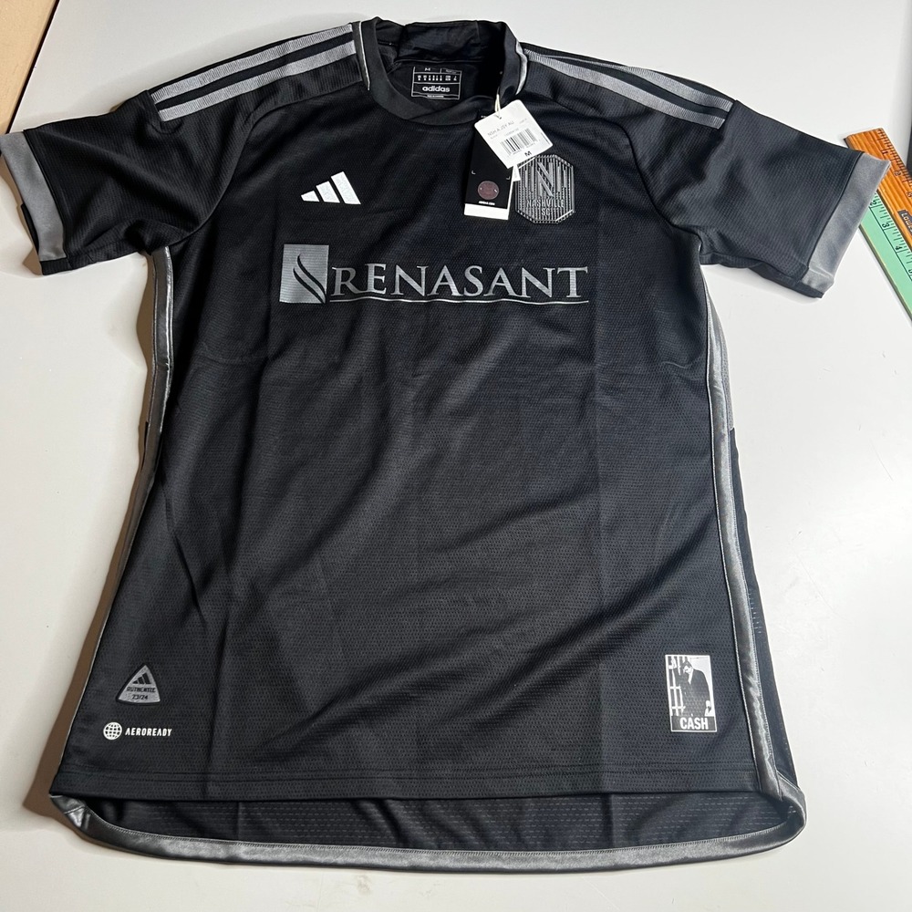 Adidas Nashville SC 2023 Johnny Cash Authentic Away Jersey Black IC9619 Mens M